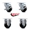 Service Caster 3 Inch Hard Rubber Wheel Swivel Top Plate Caster Set with 2 Brake 2 Rigid SCC SCC-20S314-HRS-TLB-TP2-2-R-2 - alternate 7